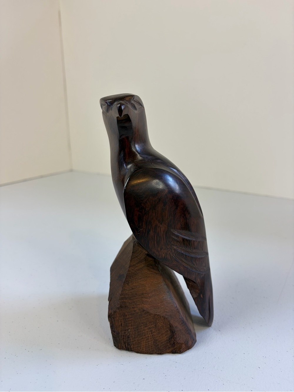 Vintage Hand Carved Ironwood Eagle Figurine Dark Wood Bird Statue Rustic Decor - Picture 5 of 6